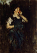 Młody uczeń z jabłkiem - William Merritt Chase — widok dzieła