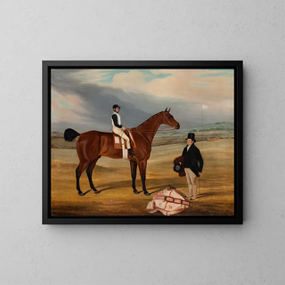 William Nedham - Foreigner with jockey up and his owner standing to the right.webp