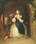 Młoda kobieta plecie swoje włosy - William Powell Frith — widok dzieła