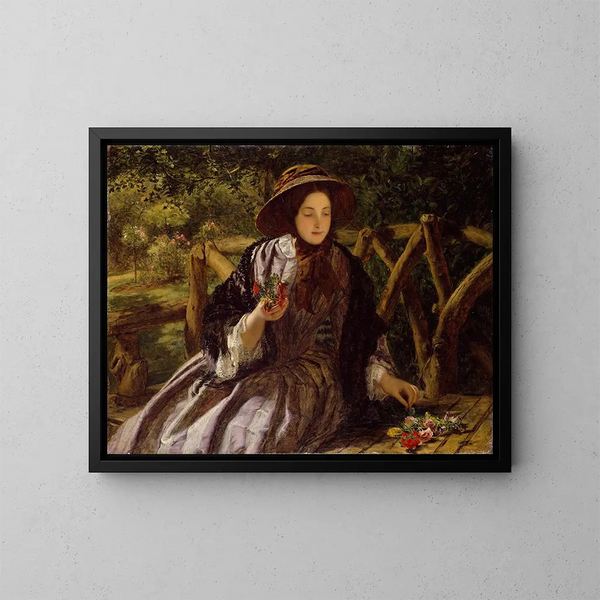 Kwiaty ogrodu tworzący bukiet - William Powell Frith — oprawiony obraz na ścianie