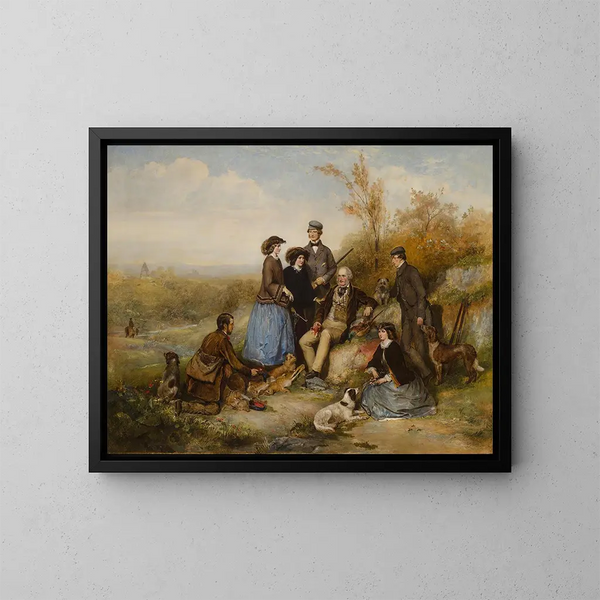 La Partie de chasse - William Powell Frith — oprawiony obraz na ścianie