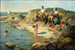 Chłopcy pływający na skalistym wybrzeżu - William Pratt — widok dzieła