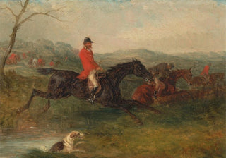 William Shayer - Foxhunting Clearing a Brook.webp