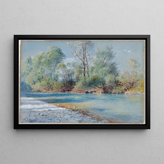 William Stanley Haseltine - Traunstein River on the Road to Empfig Bavaria.webp