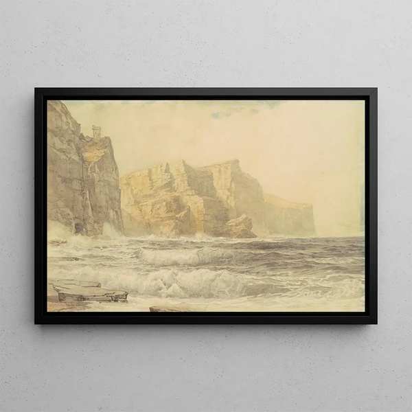 Zamku Baldart, Kilkee, hrabstwo Clare, Irlandia - William Trost Richards — oprawiony obraz na ścianie