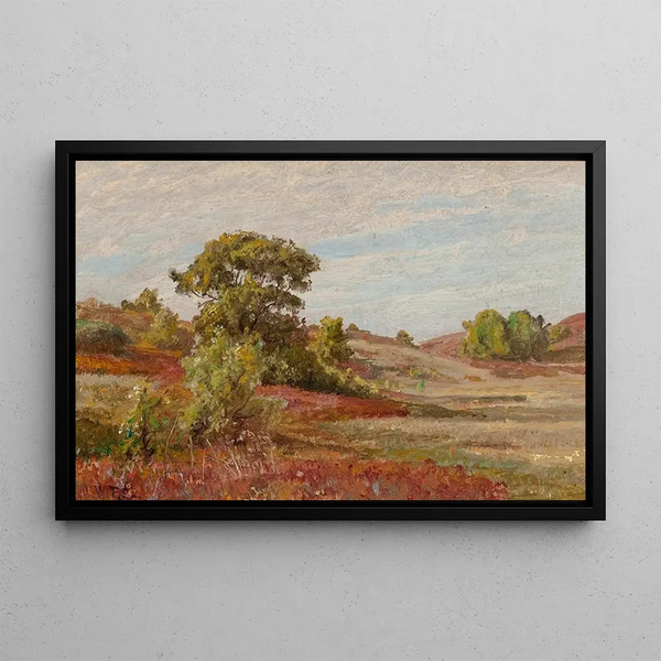 Krzewy borówek w Matunuck, Rhode Island - William Trost Richards — oprawiony obraz na ścianie