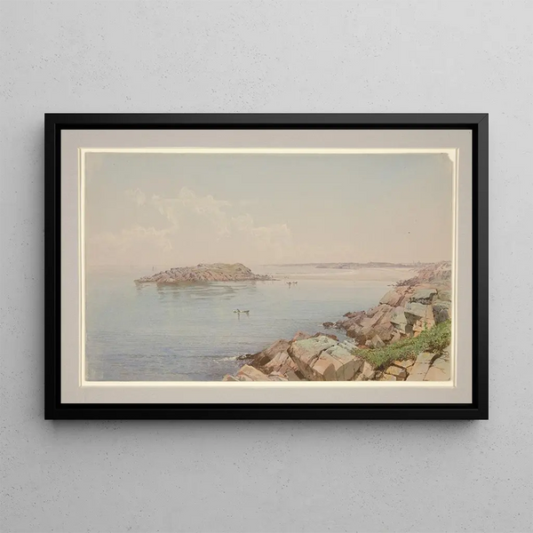 Scena na Zatoka Narragansett - William Trost Richards — oprawiony obraz na ścianie