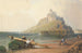 Widok na Mont Saint-Michel z postaciami na plaży - William Wyld — widok dzieła
