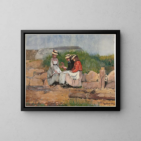 La Fille du pêcheur - Winslow Homer — oprawiony obraz na ścianie