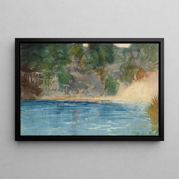 Niebieski źródło Floryda - Winslow Homer — oprawiony obraz na ścianie