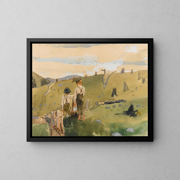 Chłopcy na wzgórzu - Winslow Homer — oprawiony obraz na ścianie