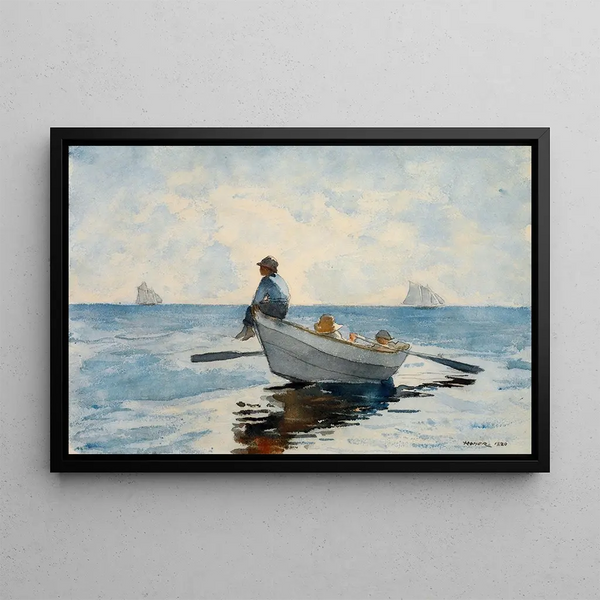 Chłopcy w dory - Winslow Homer — oprawiony obraz na ścianie