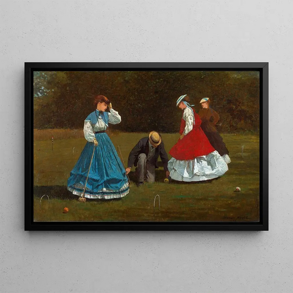 Scena gry w krokieta - Winslow Homer — oprawiony obraz na ścianie