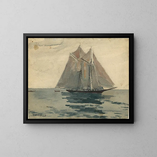 Schooner de Gloucester - Winslow Homer — oprawiony obraz na ścianie