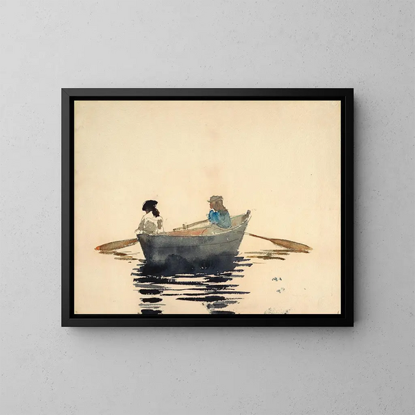 Dwie dziewczynki w łódce - Winslow Homer — oprawiony obraz na ścianie