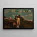 Dwie dziewczynki z kapeluszami słonecznymi na polu - Winslow Homer — oprawiony obraz na ścianie