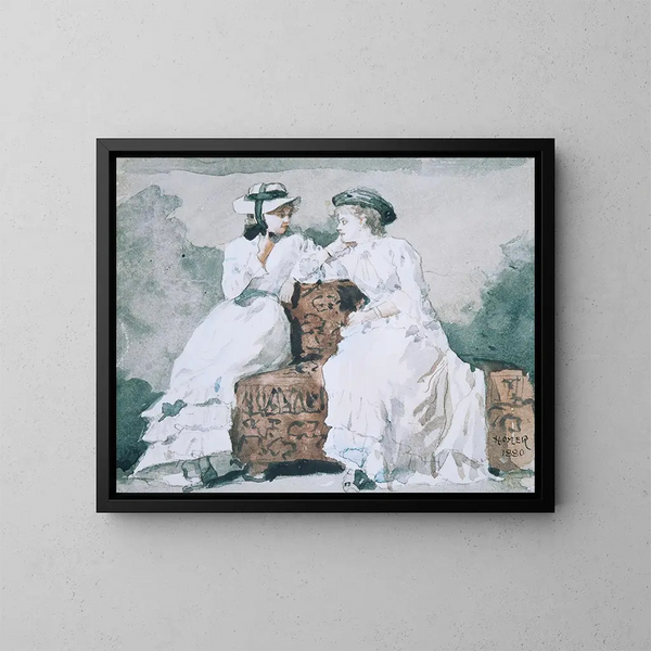 Dwie damy - Winslow Homer — oprawiony obraz na ścianie