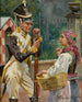 Un soldat et une jeune fille devant le Belvédère – Wojciech Kossak — widok dzieła