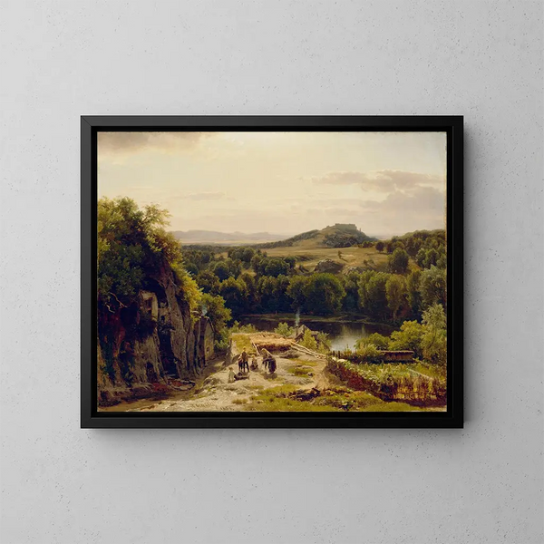 pejzażu w górach Harz - Worthington Whittredge — oprawiony obraz na ścianie