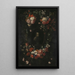 Buste sculpté feint du Bienheureux Hieronymus Werdanus dans un cartouche de pierre feint décoré d'une guirlande et de deux bouquets de fleurs - Wouter Gysaerts — oprawiony obraz na ścianie