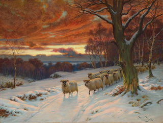Wieczór zimowy - Wright Barker — widok dzieła