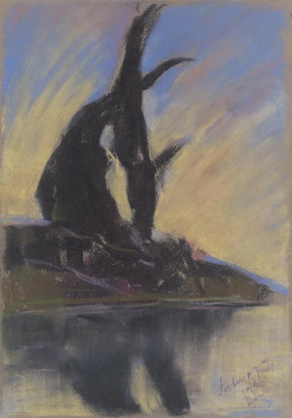 Zolo Palugyay - Black Poplar Trees Silhouettes near the River.webp