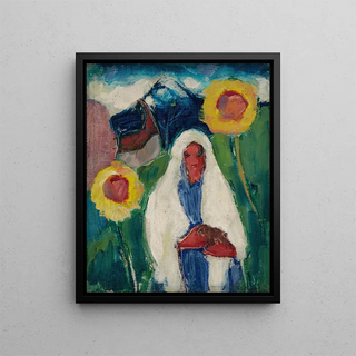 Zolo Palugyay - Sketch of a Woman among Sunflowers.webp