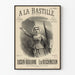 Plakat vintage A La Bastille - Słowa Lucien Rouland, muzyka E. de Reichenstein