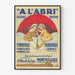 Plakat vintage A L'ABRI parasole i laski dekoracja ścienna