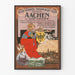 Plakat vintage z uzdrowiska Akwizgran i Aachen-Burtscheid