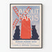 Plakat Vintage O About Paris z Młynem i Kotami