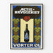 Plakat vintage Actie Bryggeriet Vørter Øl dekoracyjny