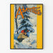 Plakat vintage okładka magazynu Adventure polowanie zimą
