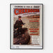 Plakat Normandia vintage – Cherbourg, chemins de fer de l’Ouest, w cienkiej ramie na jasnej ścianie.