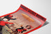 Wintage plakat reklamowy Grandes Galeries modernes, Agen, na zakrzywionej kartce, widok w perspektywie.
