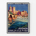 Plakat turystyczny vintage – Avignon, Roman & Mediaeval France, oprawiony w cienką ramę na jasnej ścianie.