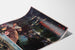 Plakat turystyczny vintage – Pougues-les-Eaux, PLM, na lekko zaokrąglonym arkuszu, widok z perspektywy.