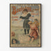Plakat vintage Boulogne-sur-Mer, 24 express, w cienkiej ramie na jasnej ścianie.