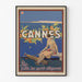 Plakat vintage Cannes, Les Sports élégants, w cienkiej ramie na jasnej ścianie.