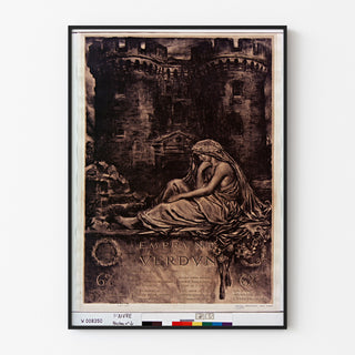Vintage plakat Emprunt de Verdun... 6%, w cienkiej ramie na jasnej ścianie.