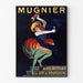 Vintage plakat Mugnier. Apéritif au vin de Bourgogne, w cienkiej ramie na jasnej ścianie.