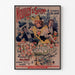 Plakat vintage Neuilly, fête des fleurs, 1894, oprawiony w cienką ramę na jasnej ścianie.