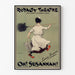 Plakat vintage Oh! Susannah!, Royalty Theatre, oprawiony w cienką ramę na jasnej ścianie.
