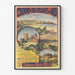 Plakat vintage Pireneje i Gaskonia, sezon zimowy, w cienkiej ramie na jasnej ścianie.