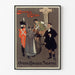 Plakat vintage Shamus O’Brien, Opera Comique, w cienkiej ramie na jasnej ścianie.
