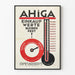 Plakat Vintage AHIGA Termometr i Barometr Walut