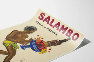 Plakat vintage z winem i owocami Salambo