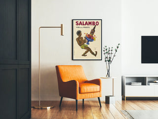 Plakat vintage z winem i owocami Salambo