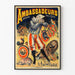 Plakat vintage Ambasadorzy Champs-Élysées z clownem i zwierzętami