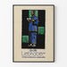 Plakat vintage z eleganckim niebieskim serwisem do herbaty
